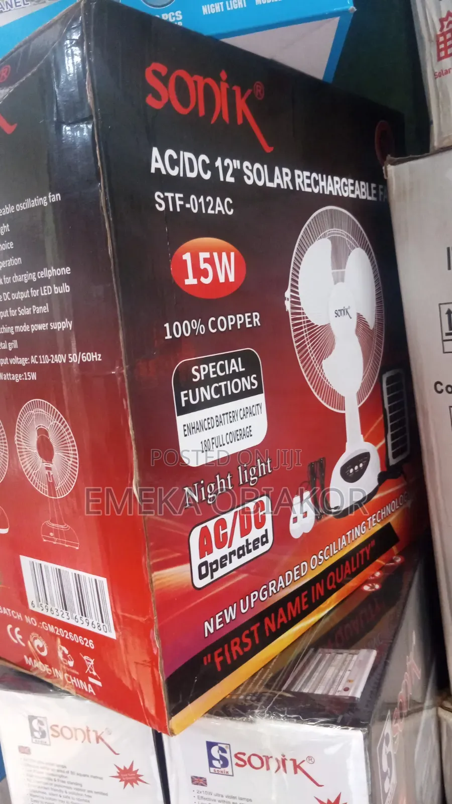 Solar Rechargeable Table Fan
