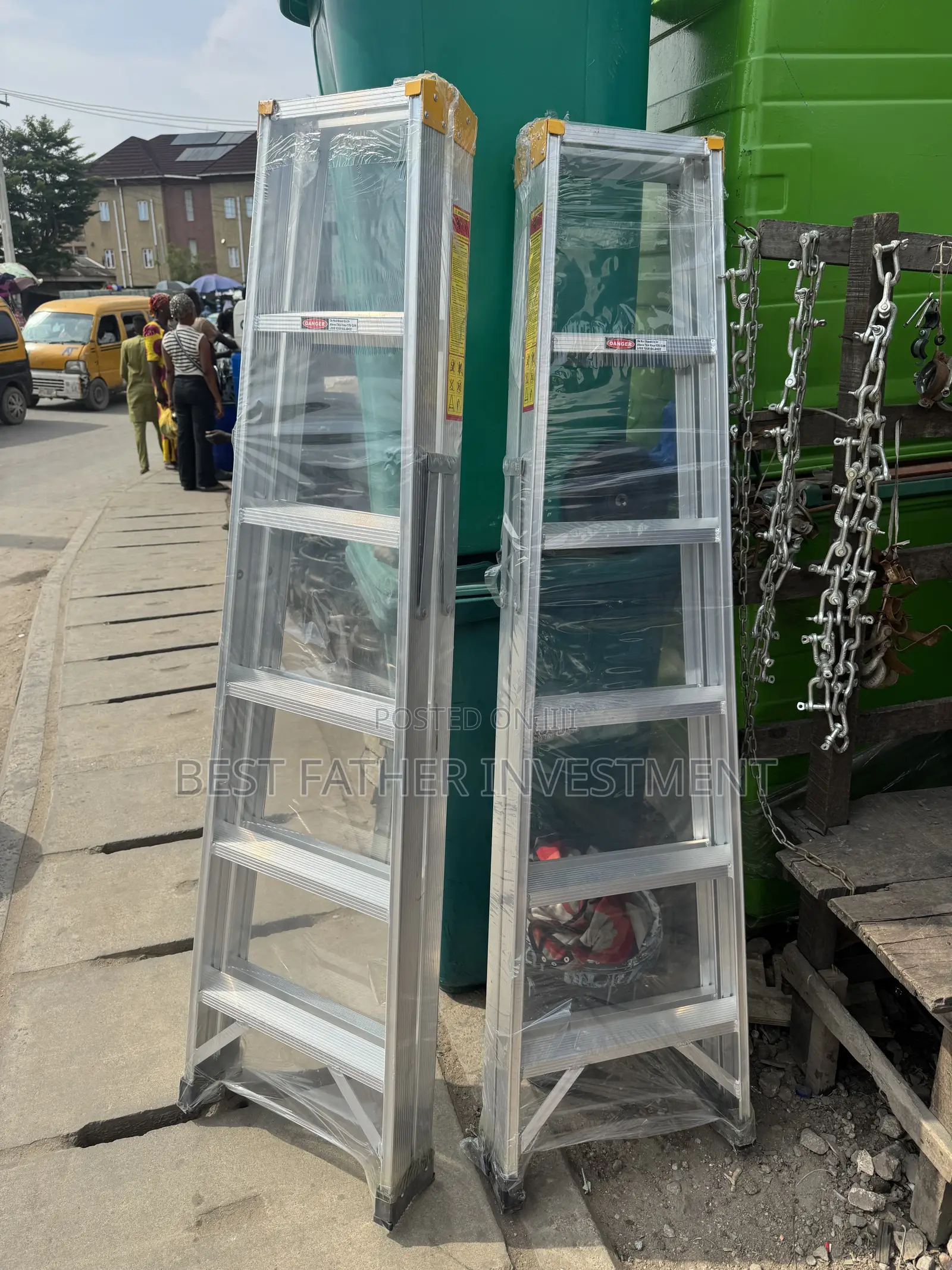 8 Steps Aluminium Durable a Frame Ladder Double Sided Steps