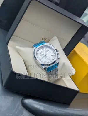 Polished Steel Bracelet Strap Silver Versace Men's Wrist Watch