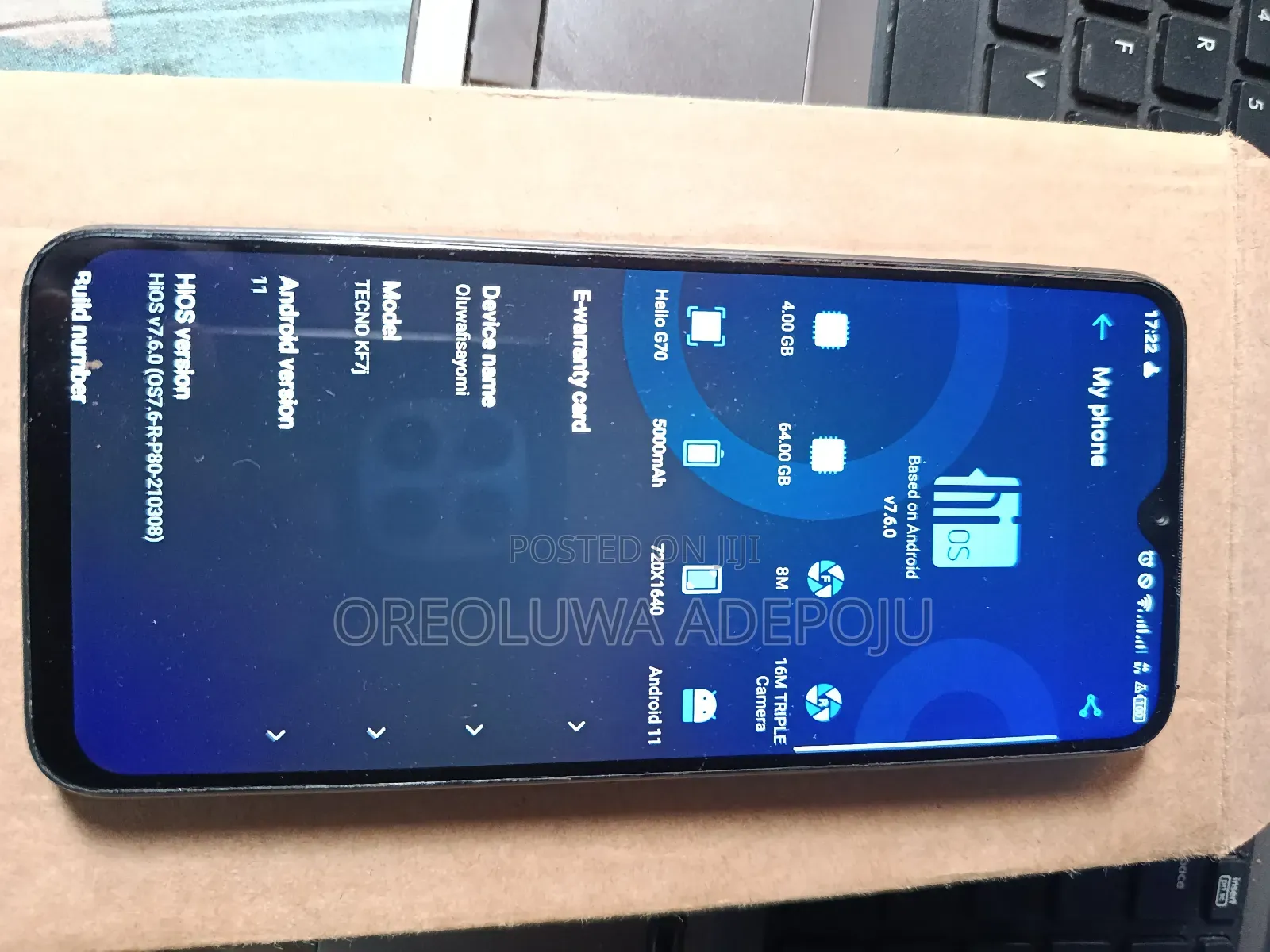 Tecno Spark 7P 64 GB Black