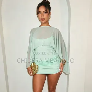 Sheer Cape Mini Dress