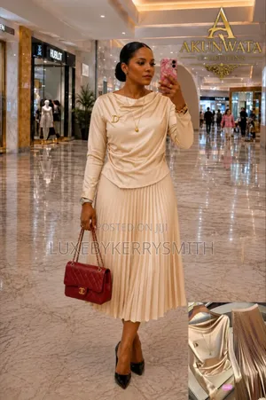 Luxury Draped Pleated Two-Piece Gown