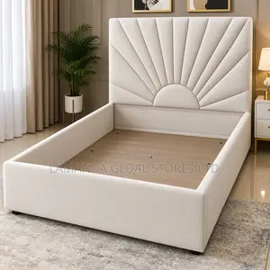 Upholstered Shell Headboard Platform Bed Frame