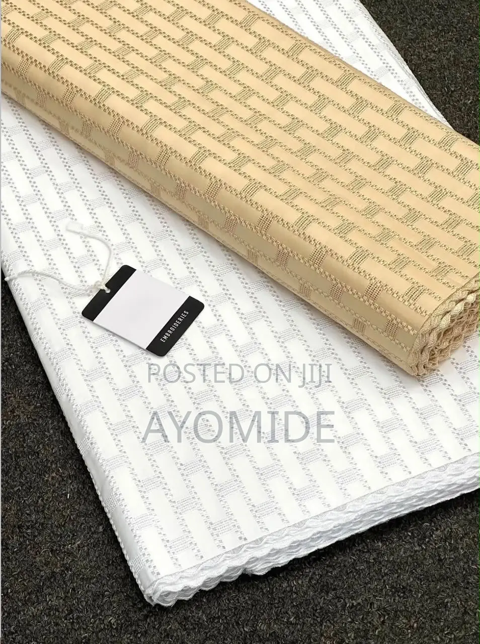 Premium Embroidered Lace Fabric – Elegant Patterned Material