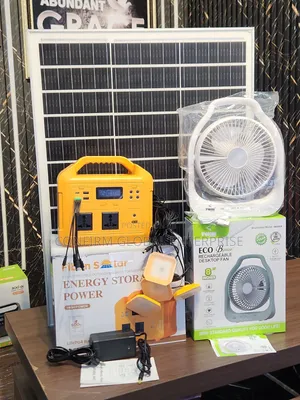 500W Portable Solar Power Station With 100W Panel 4 LED Bulbs