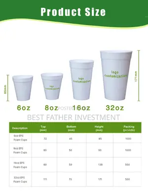 Durable Styrofoam/ Disposable Foam Cup for Celebrities Available