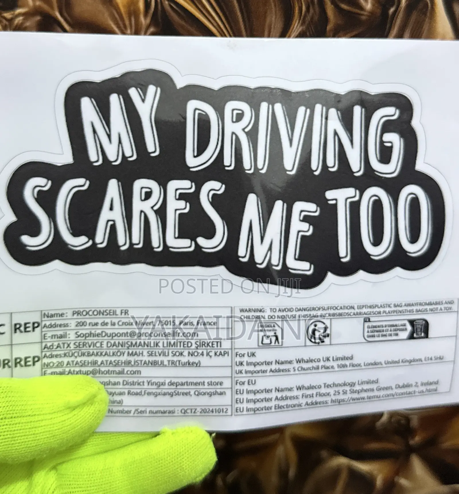 Car Caution Sticker