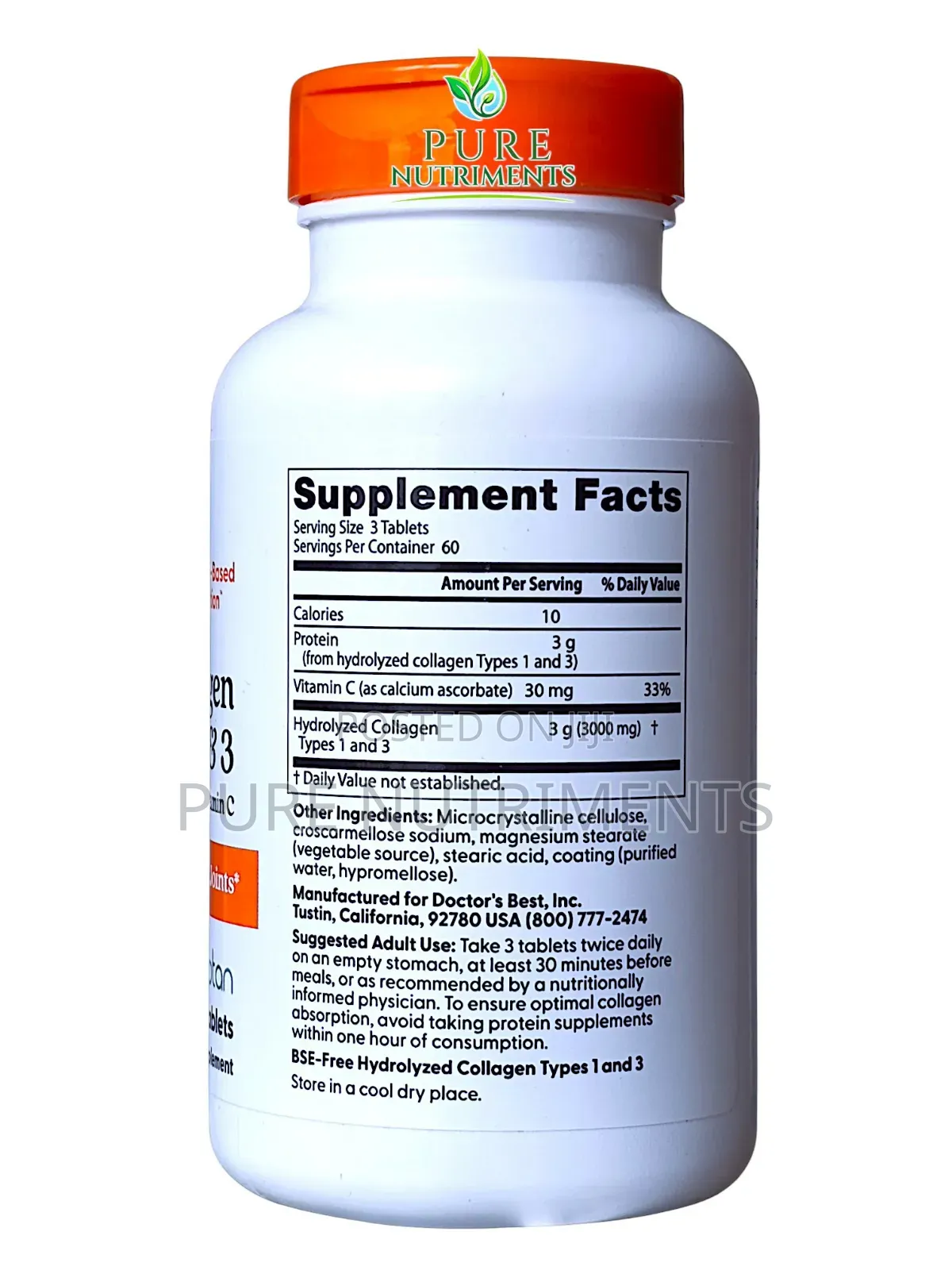 Doctor's Best Collagen 3000mg 180 Tablets_