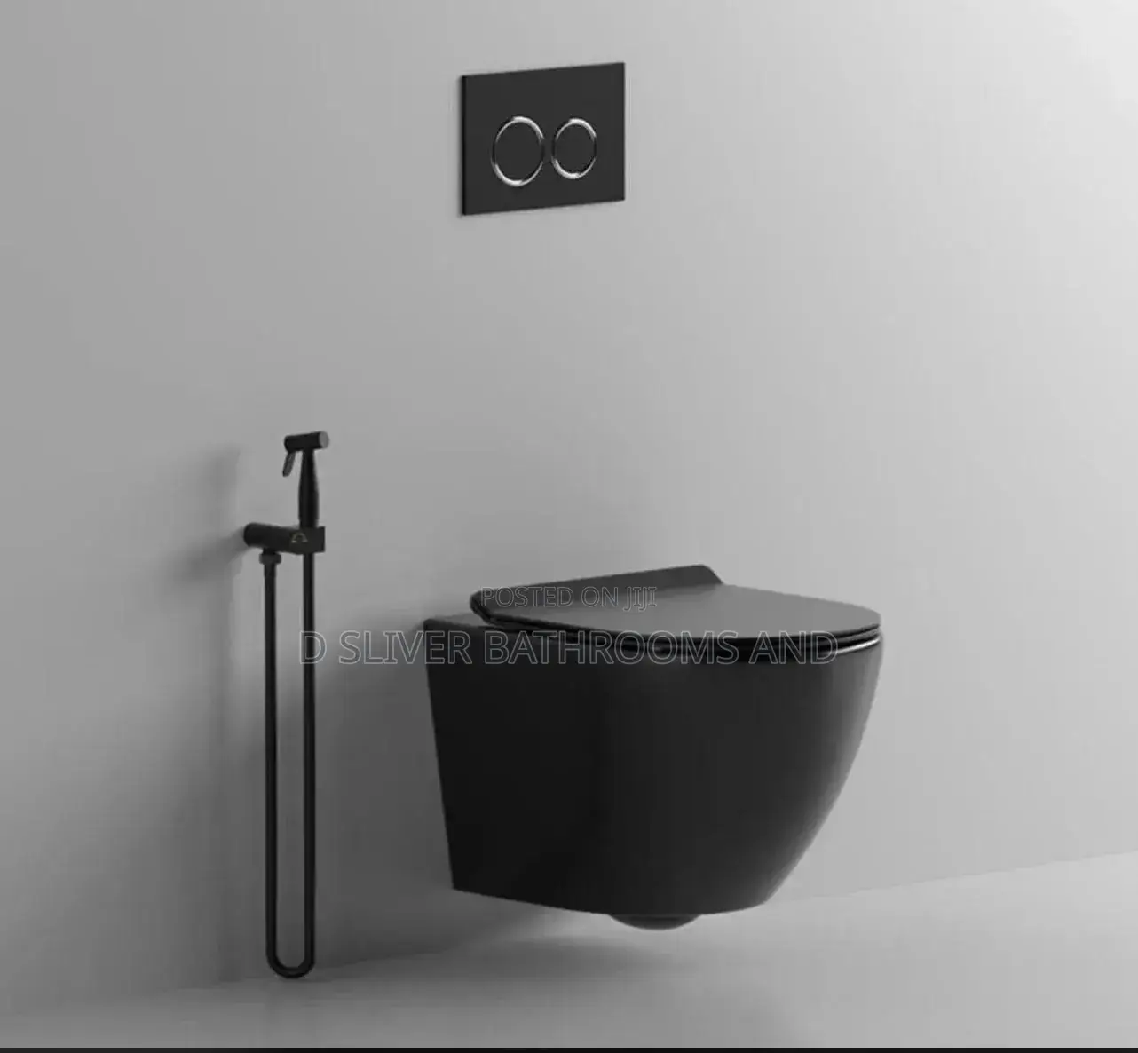 Black Water Closet With Soft Close Seat