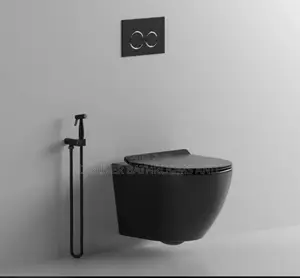 Black Water Closet With Soft Close Seat