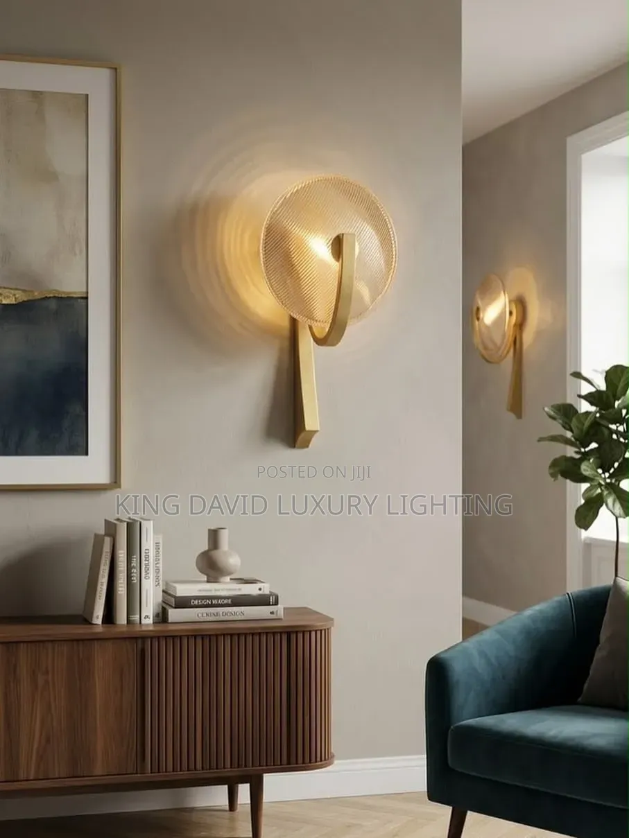 Modern Gold Ribbed Glass Wall