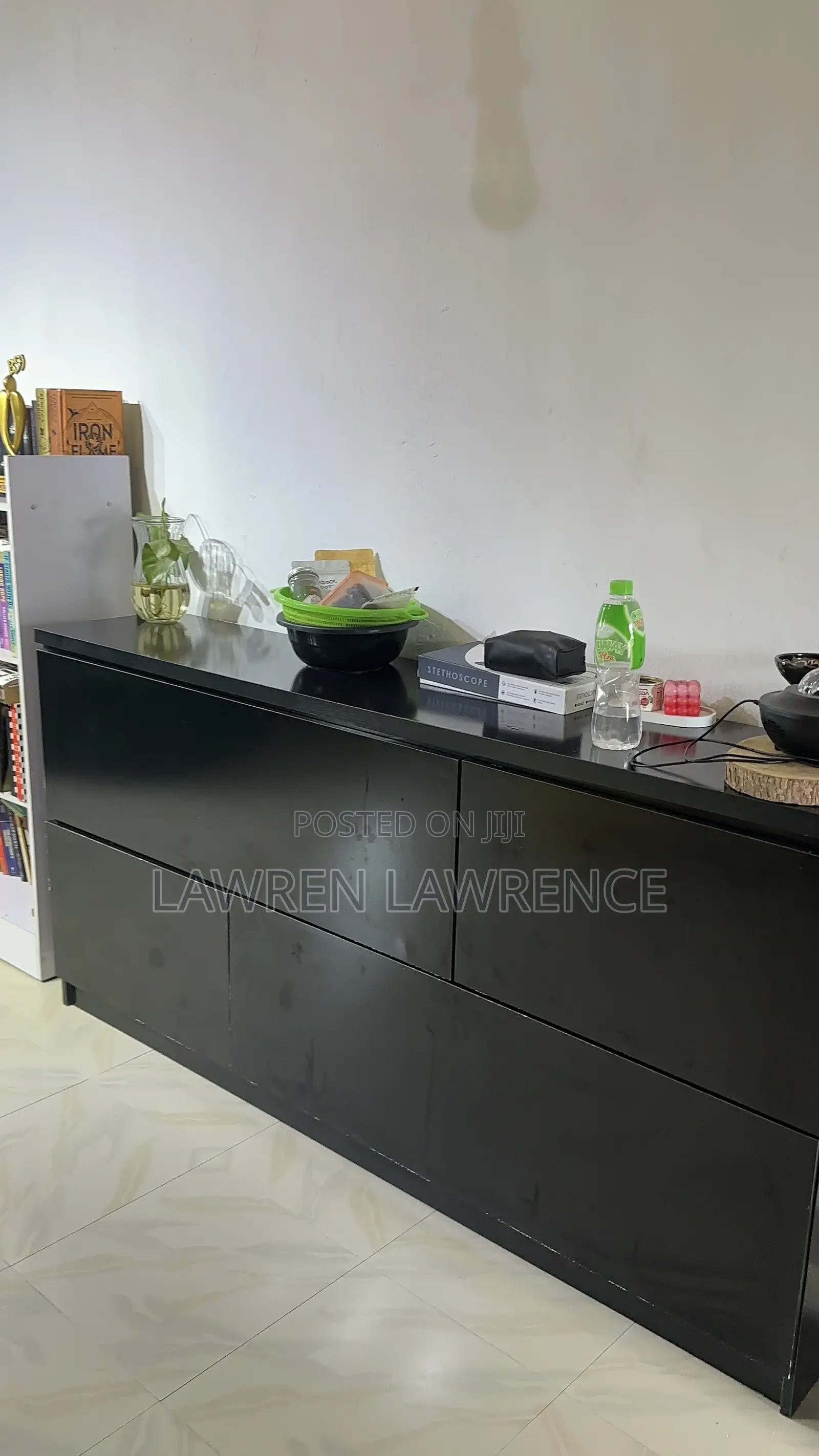 Neatly Used HDF Black Cupboard