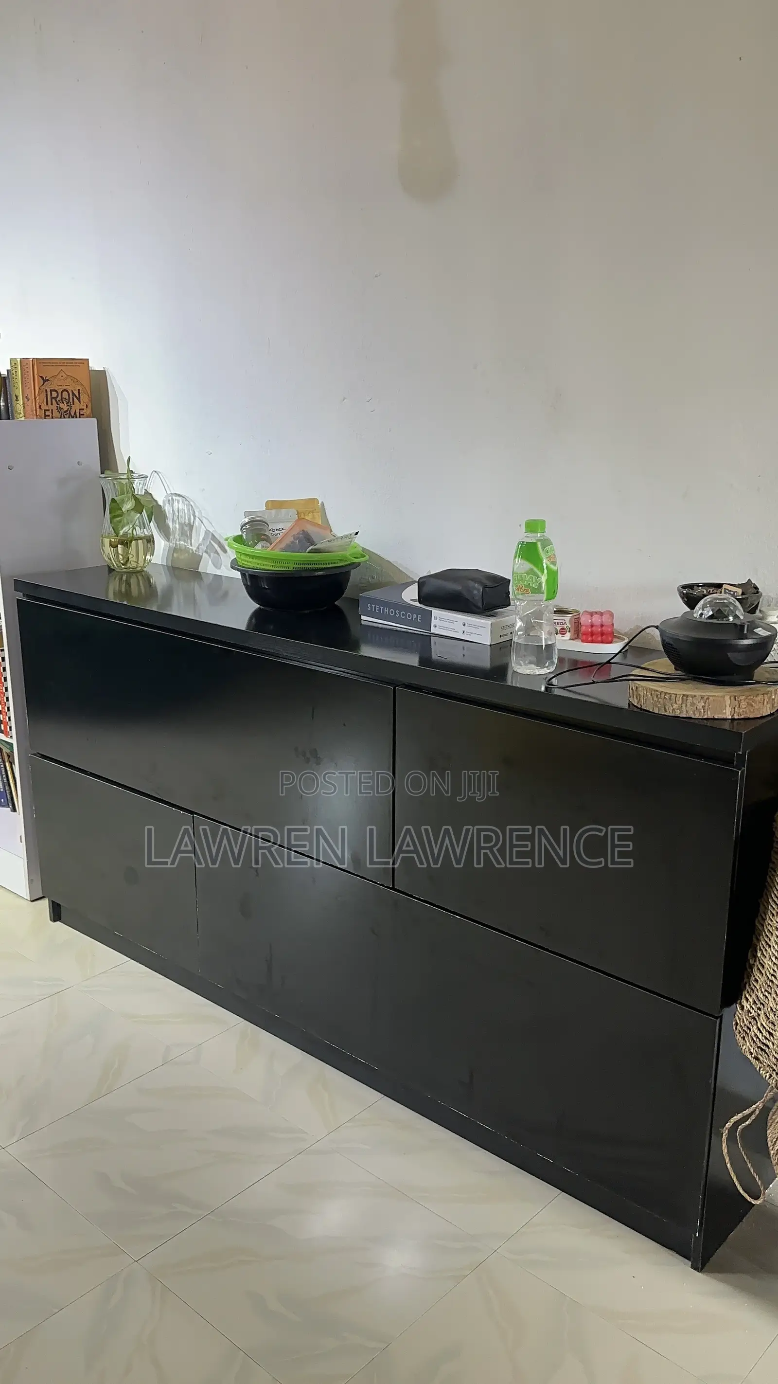 Neatly Used HDF Black Cupboard