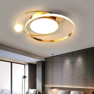 Modern Gold LED Ceiling Light – Luxury Round Ring Chandelier