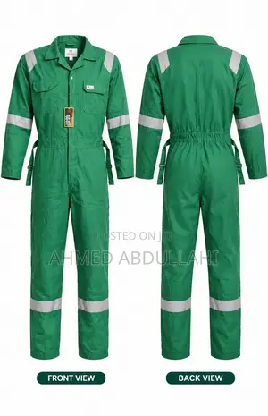 Green Safety Coveralls With Reflective