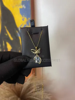 Gold X Zirconia Pendant Necklace - Non Tarnish - For Women
