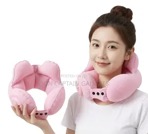Crown Inflatable U-Shaped Neck Pillow Foldable Travel Neck Pillow