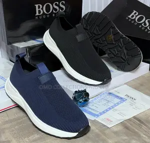 BOSS Men's Slip-on Sneakers With - Available in Black and Blue