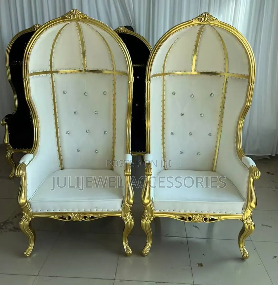 White/Gold Single Royal Chair