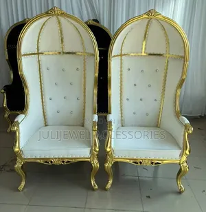 White/Gold Single Royal Chair