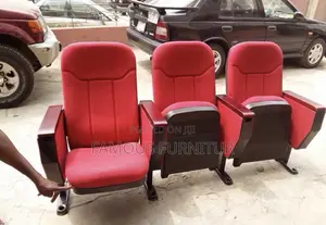 Red Three-Seater Commercial Auditorium and Lecture Hall Row Chair