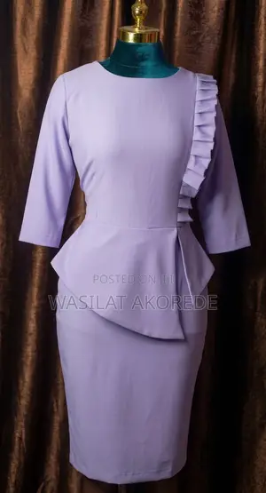 Elegant Ladies Peplum Midi Dress_Ready to Wear