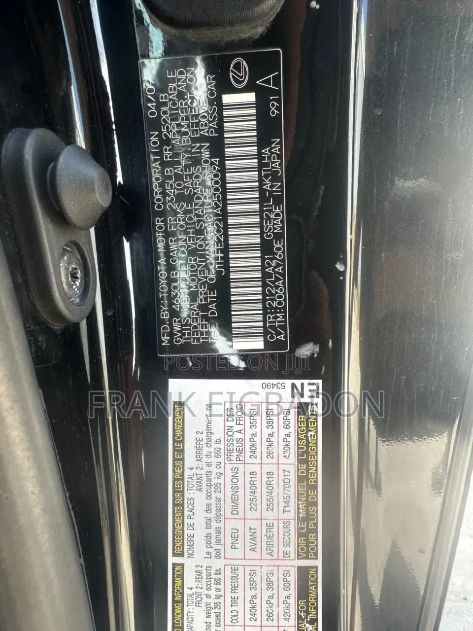 Lexus IS 2011 Black