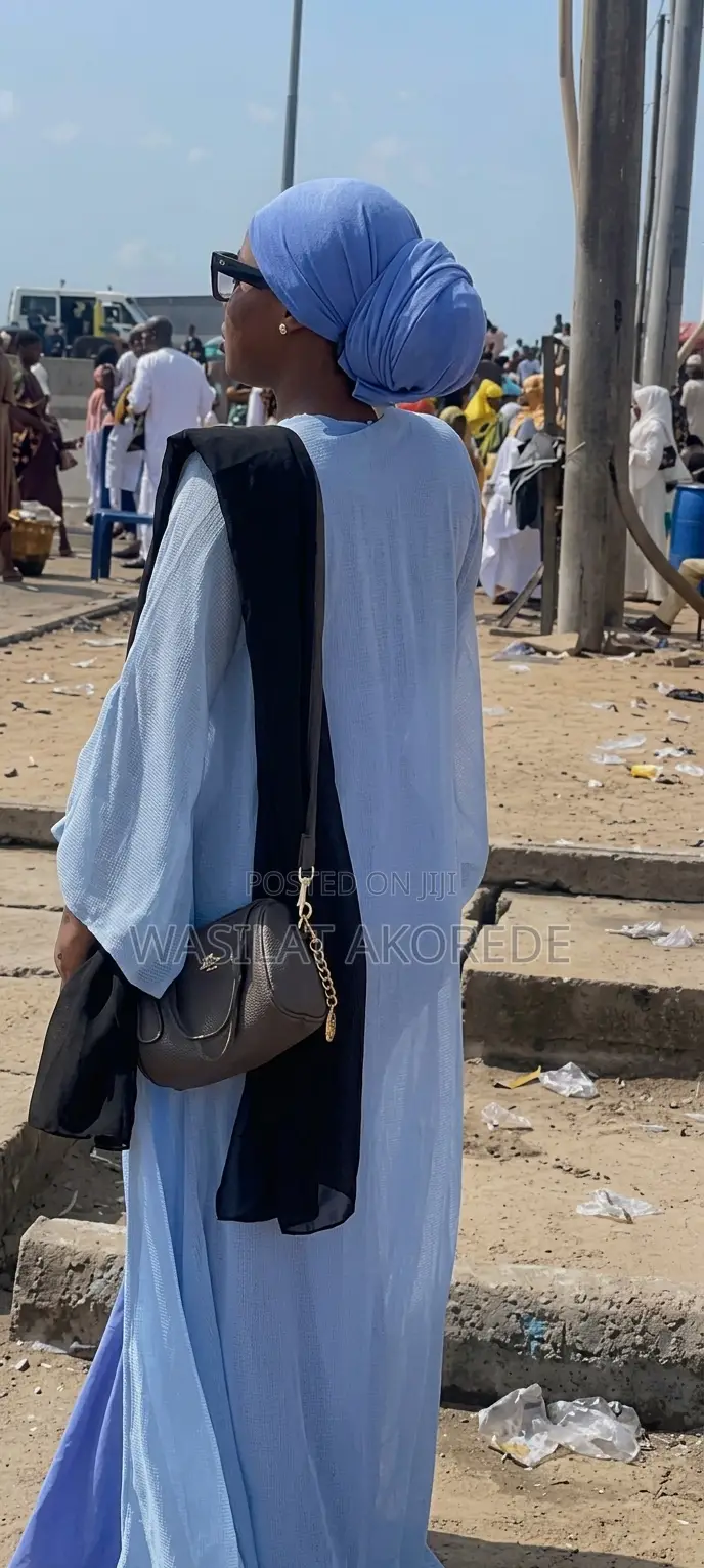 Royal Sky Modest Bodycon & Cape Set- Ready Made