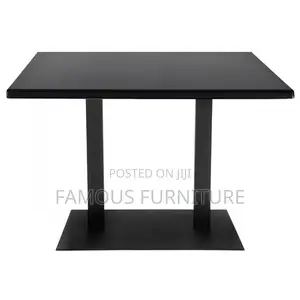 Quality Rectangular Restaurant Wooden Table With Metal Pol Legs