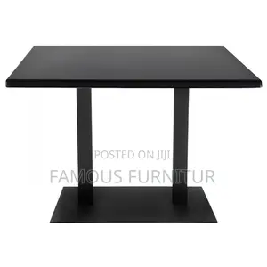 Quality Rectangular Restaurant Wooden Table With Metal Pol Legs