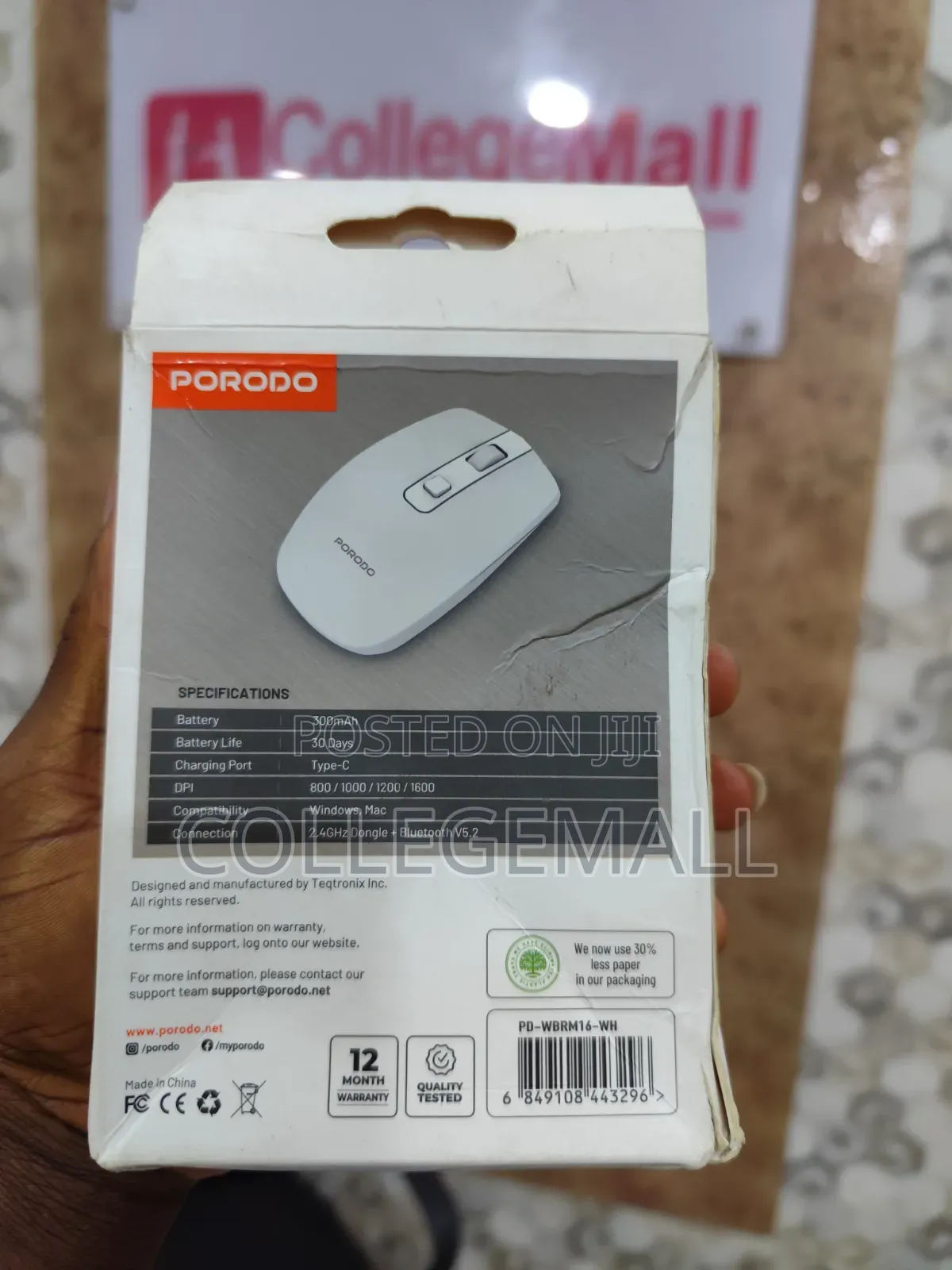 Porodo 1600 DPi Wireless Mouse (Dual Mode)