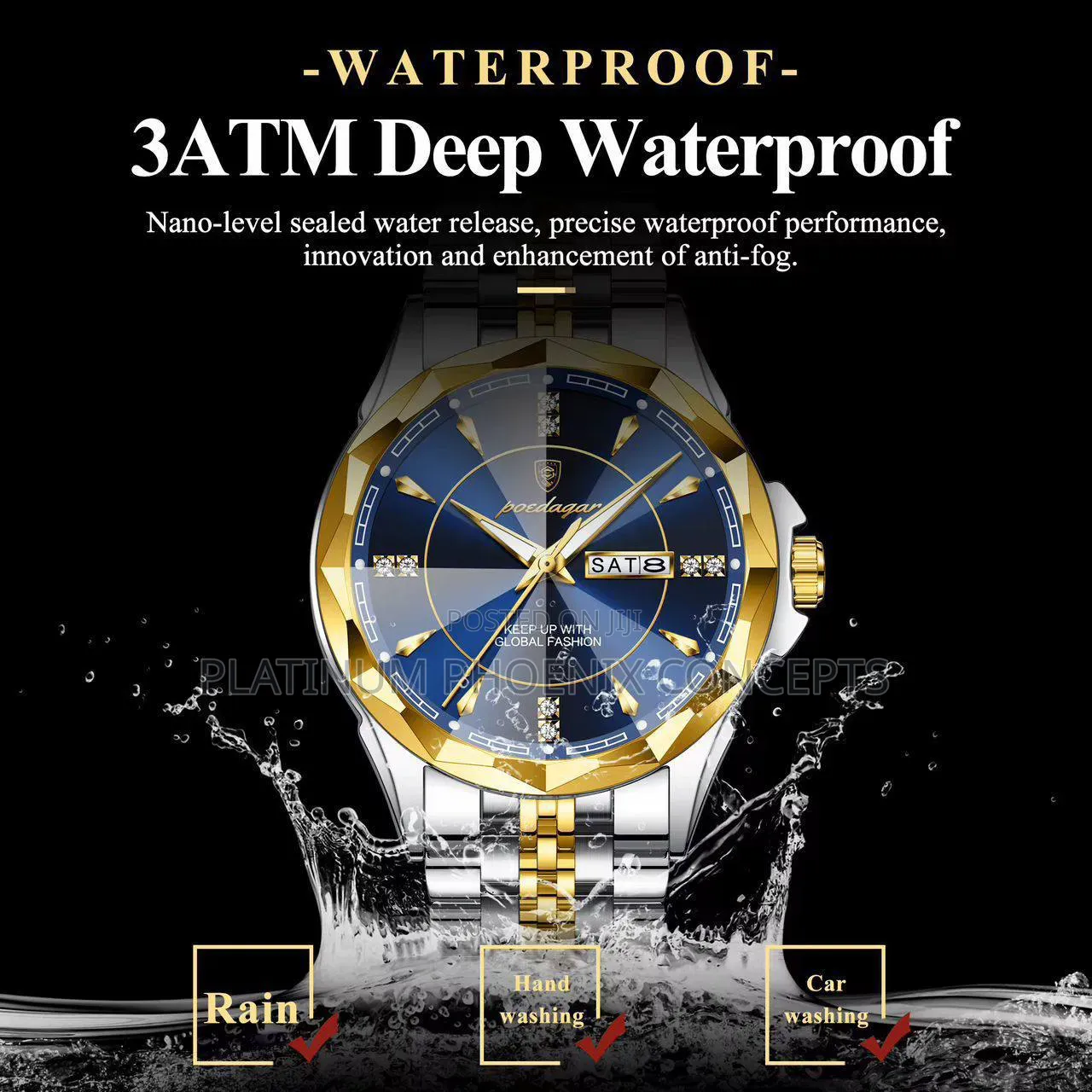 Poedagar Chain Strap Wristwatch