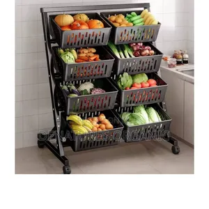 ​4-Tier Double-Column Rolling Storage Cart