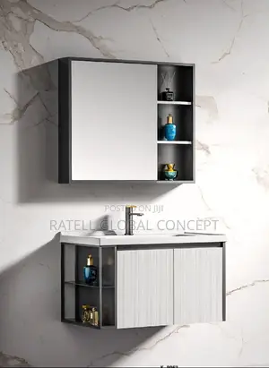 Cabinet Wash Basin Set With Side Storage
