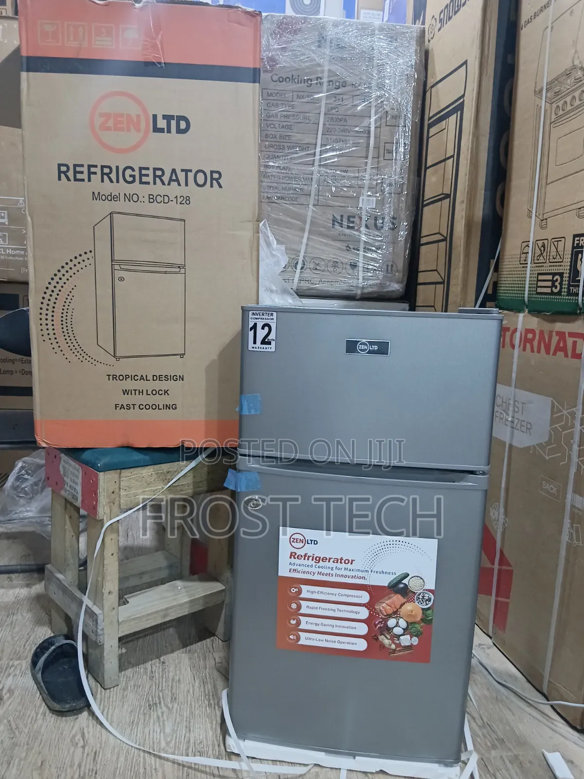 ZEN LTD Inverter Tabletop Double Door Fridge