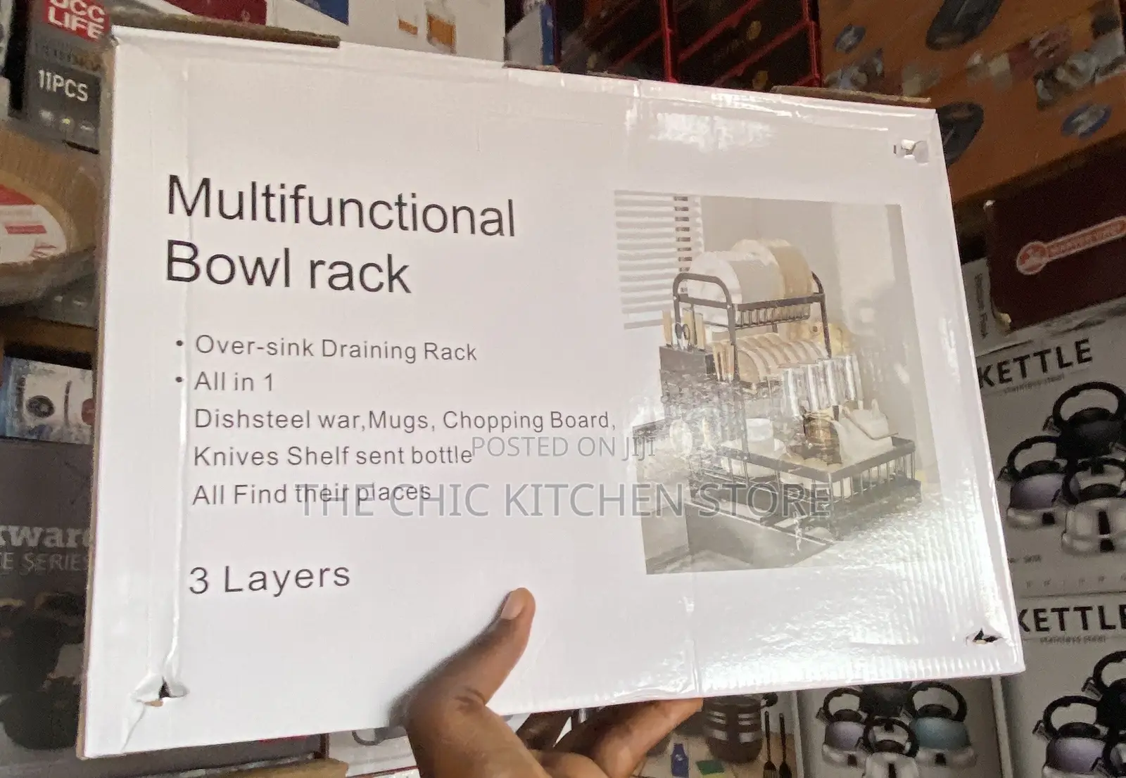 3 Step Dish Rack Water Drainer
