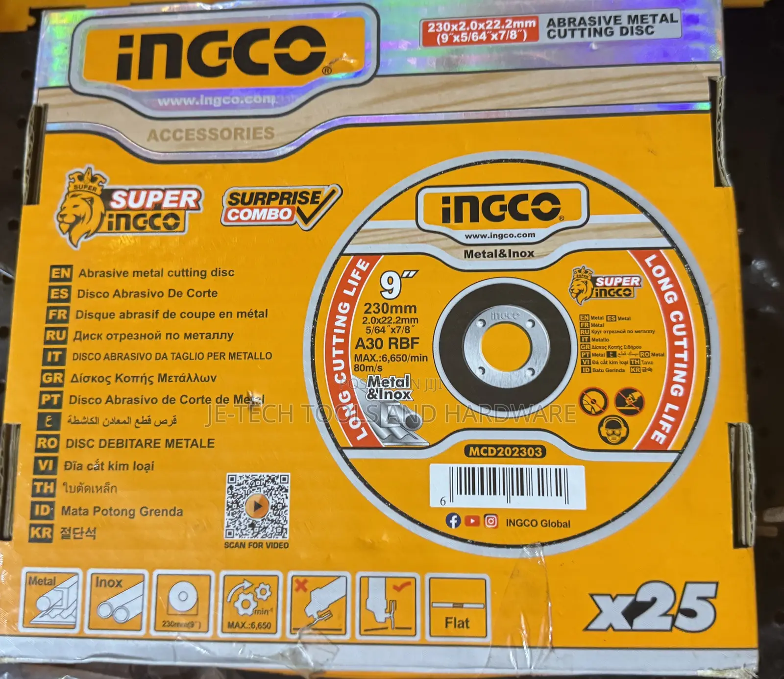 INGCO 9-Inch Abrasive Metal Cutting Discs