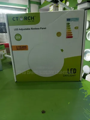 A C-Torch 50W LED Adjustable Rimless Panel Light.