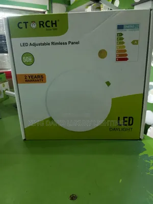 A C-Torch 50W LED Adjustable Rimless Panel Light.