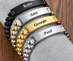 Custom Name Bracelet – Gold Stainless Steel Luxury Hand Chain