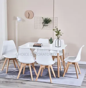 Modern Style Dinning Room Chairs - 6 Set - White