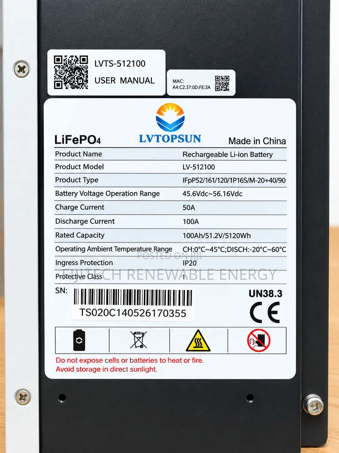 5kva 48v Lvtopsun Lithium Battery