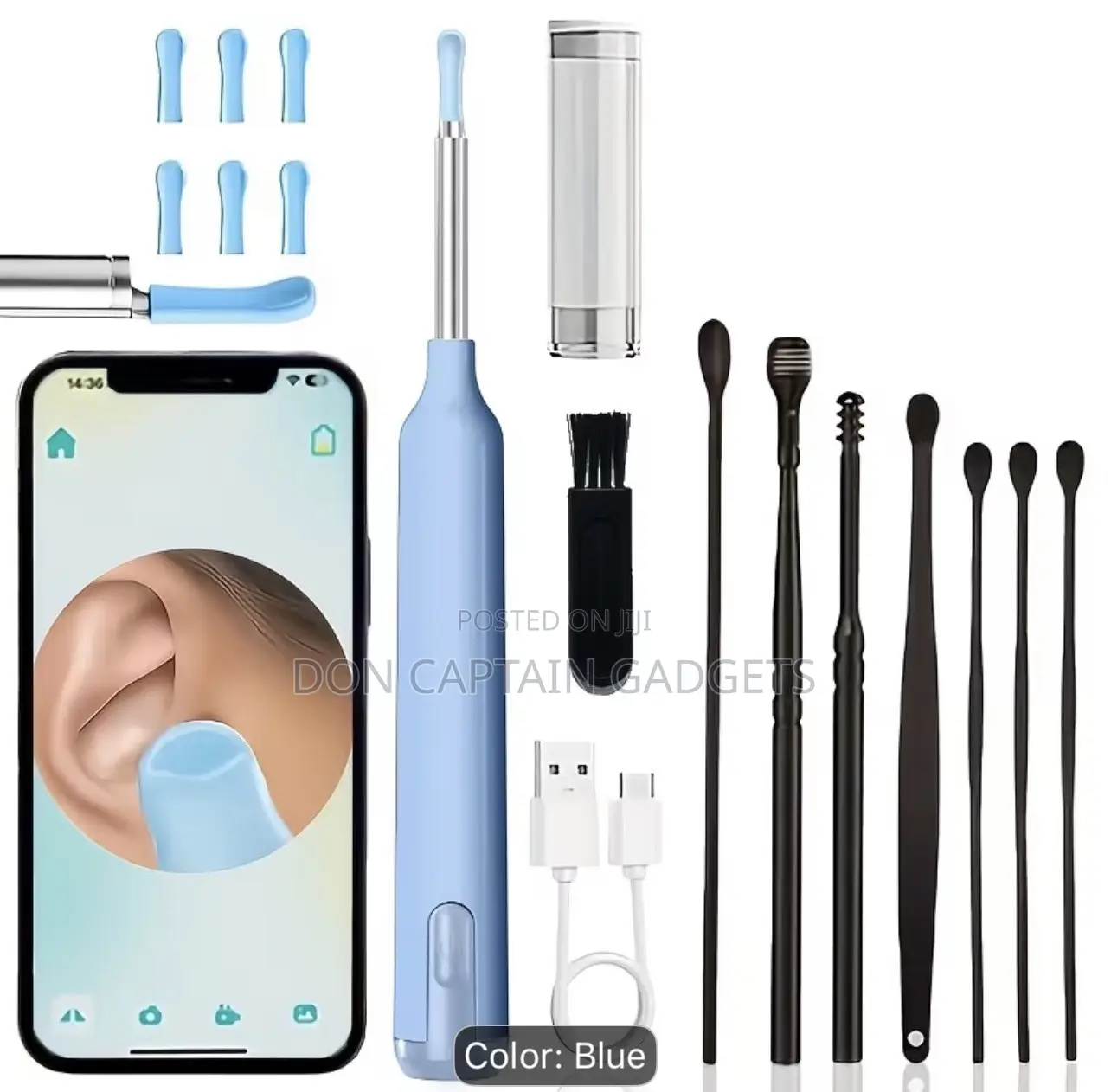 Visual Earwax Removal Kit Wit Camera LED Light, 7In1 Ear Cleaner Set