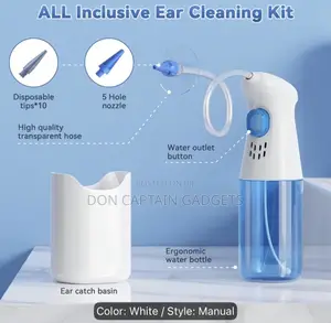 Manual Ear Washer With Digging Ear Spoon, Self-Adjusting Water Flow