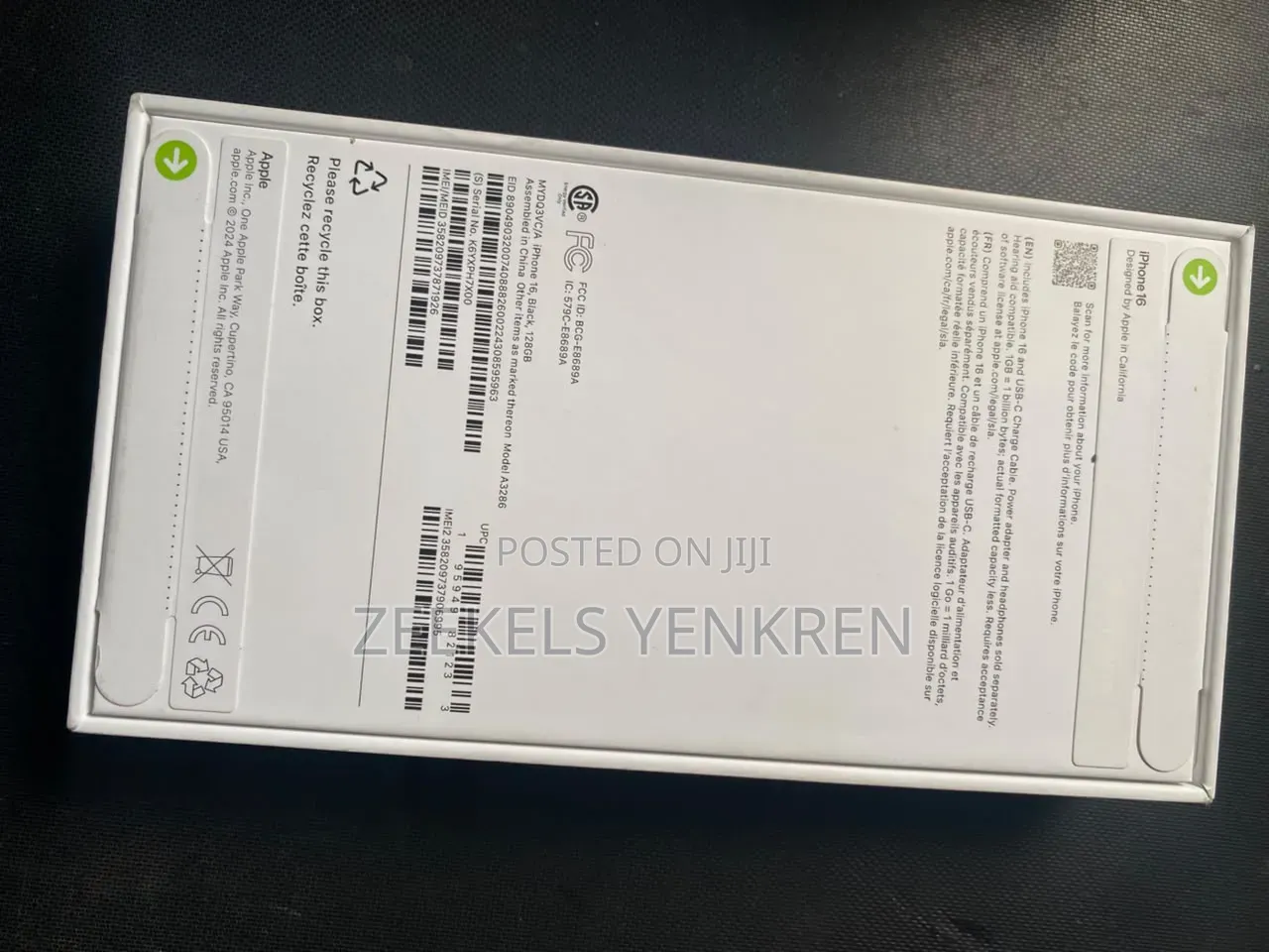 New Apple iPhone 16 128 GB Black