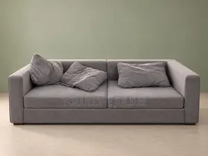 Title: Large Grey 3-Seater Modular Fabric Sofa