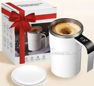304 Stainless Automatic Stirring Coffee Mug With Temperature Display