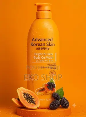 Advanced Korean Skin Bright Clear Body Gel Wash - Papaya Mulberry