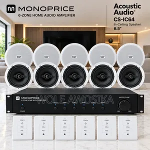 Monoprice Multizone Amplifier With Five Pairs of Speakers