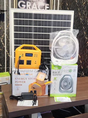 500W Solar Generator Complete Package – 100W Panel, 4 Bulbs Free Fan